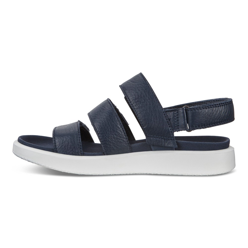 ECCO Womens Sandals Navy - Flowt Flat - JLA-730568